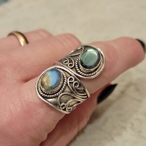 Sterling Silver and Genuine Labradorite Ring
